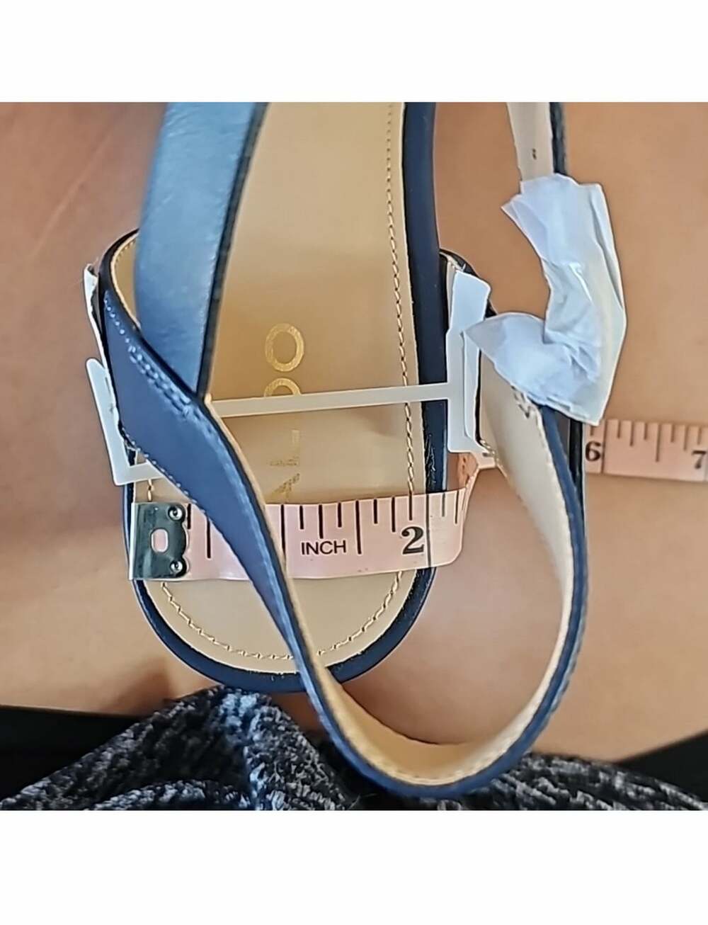 Aldo Broa Navy Blue Denim And White Stripe Platform Wedge Sandal - Picture 10 of 16
